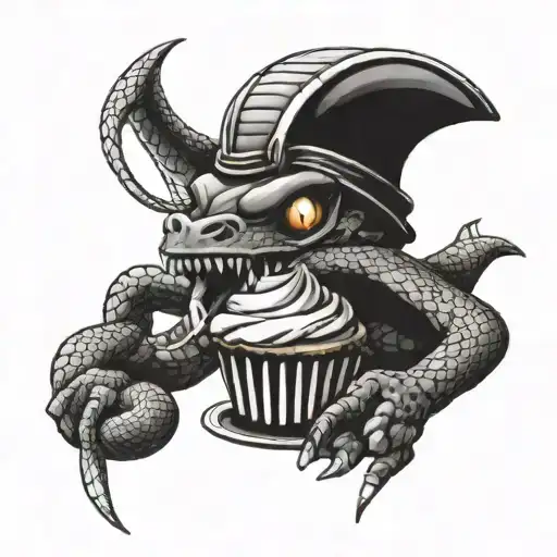 Snake With Samurai Helmet Eating A Muffin Best Friend Cute