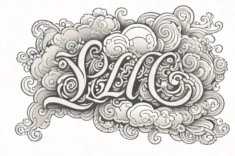 Letters Lls With Cloud In Backround