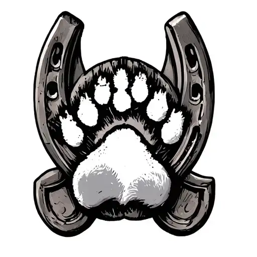 Horse Shoe And Cat Pawprint