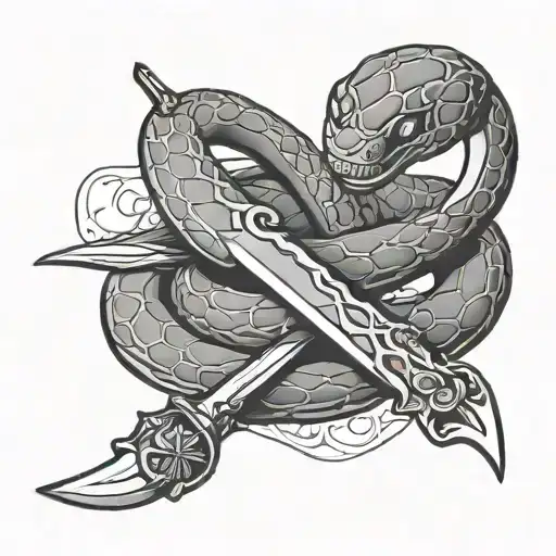 Snake With Sword On Cookies