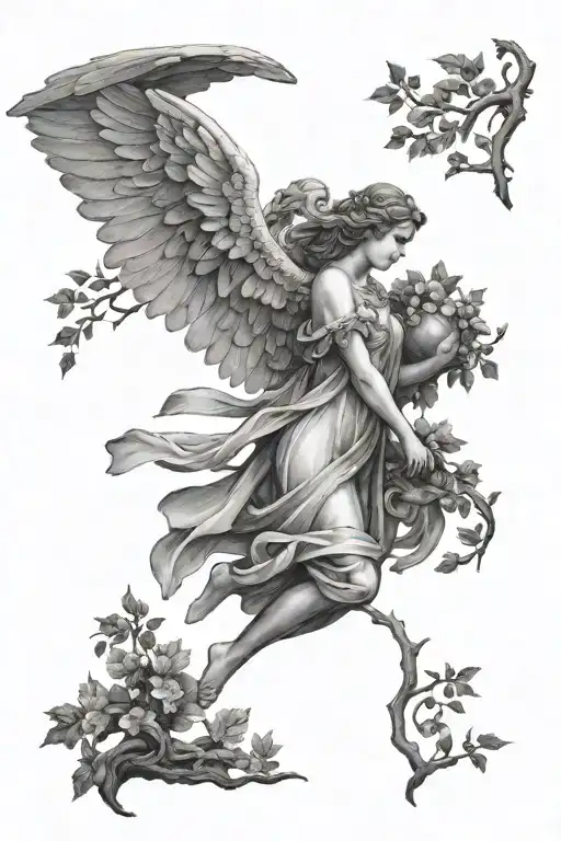 Angel In The Forest Background Black