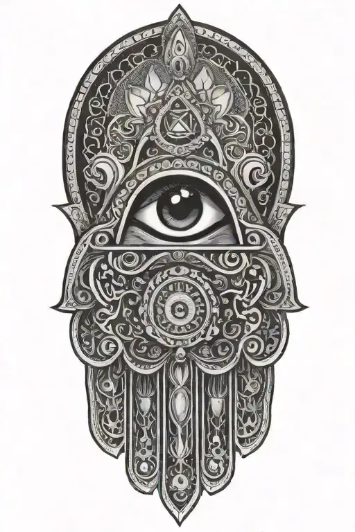 Hamsa Pyramid Kaaba Eye Chakras