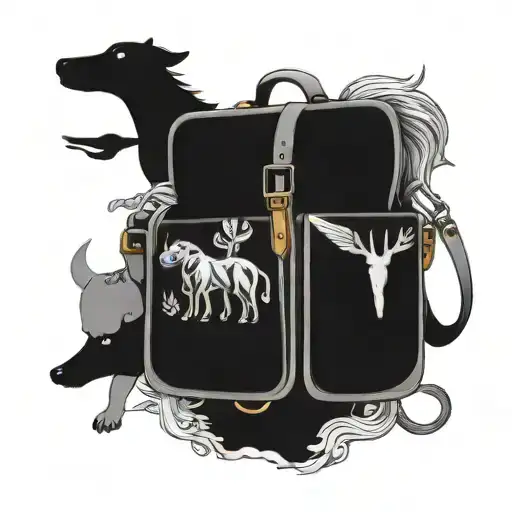 An Intricate Mail Carrier's Satchel Filled With Various Animal Silhouettes