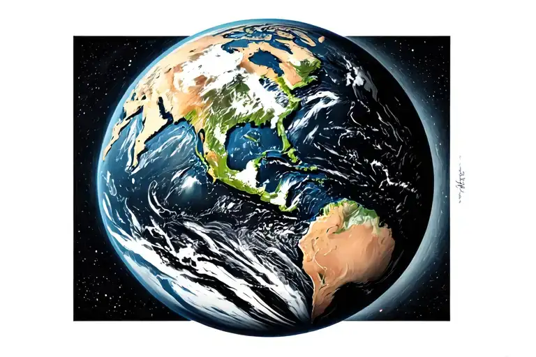 Earth Half Globe From Space