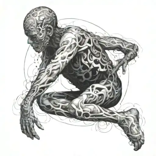 Person In Infra-red Color With Darkness Around Them