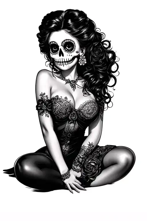 Pinup Girl Style Sugar Skull