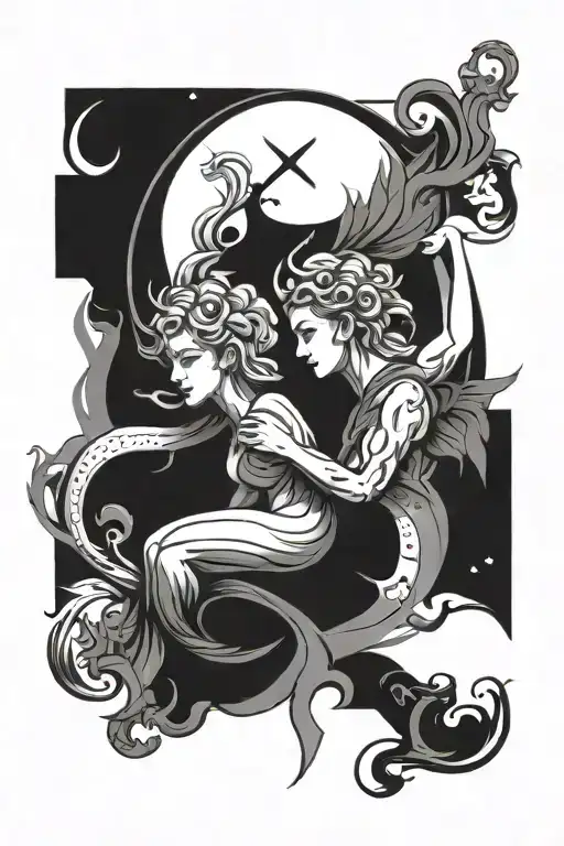 Gemini Virgo Zodiac Sign Surrounded With Aquarius Leo Virgo Aries