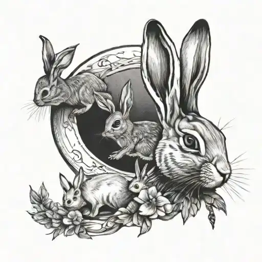 Rabbits And Half Moon