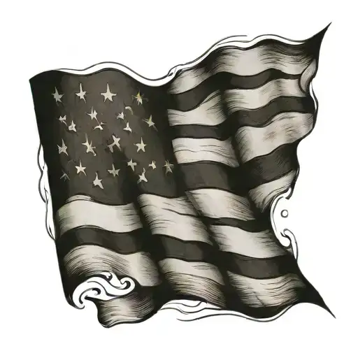 Black And White Dainty American Flag Inside