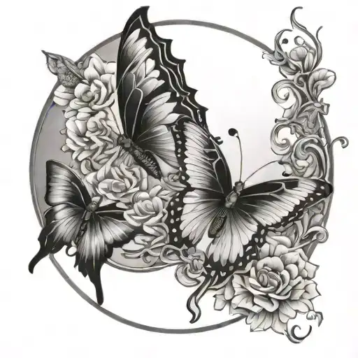 Flower Moon Aquarius Water Barrier Butterflies