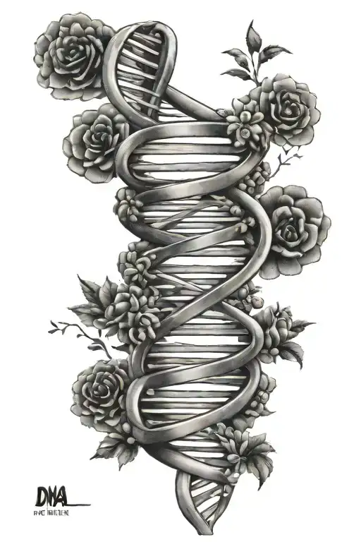 Dna Double Helix With Names Incorporated