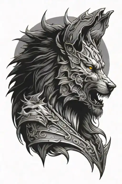 Ares God Of War Wolf Howling At The Moon