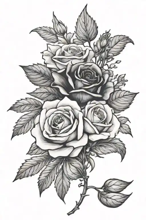 A Bouqette Of Italian Herbs And A Rose