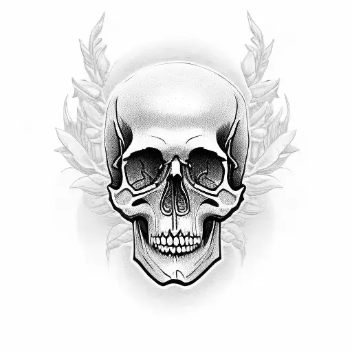 Skull Birht Flowers Motor Parts