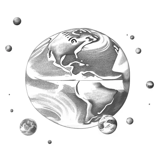 Earth With Lily And Music Notes Floating Around