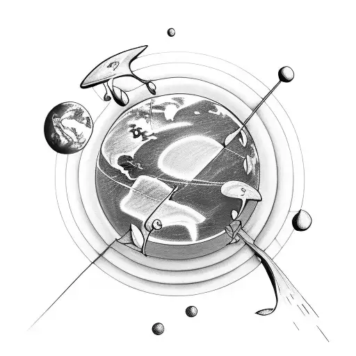 Earth With Lily And Music Notes Floating Around