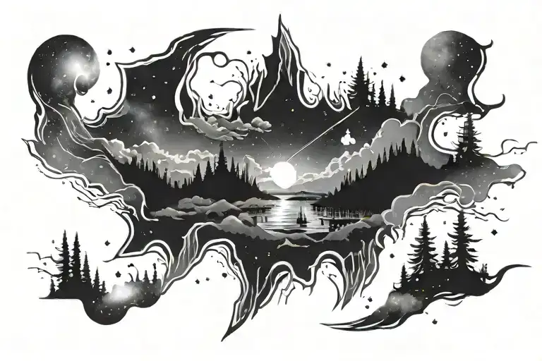 Aurora Borealis Space Constelations