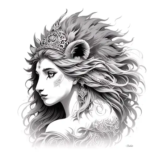 Rhea Goddess With Docile Lion