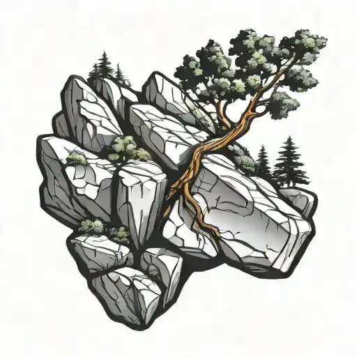 Climbing Boulder Combined With Nature