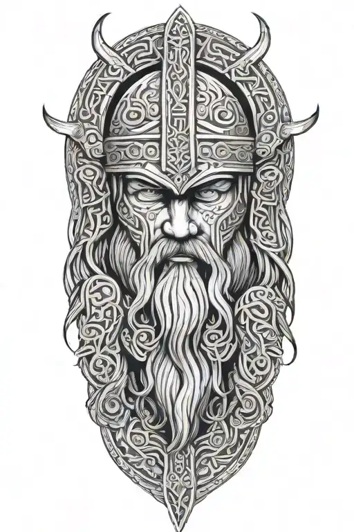 Ancient Viking Warrior With Intricate Runic