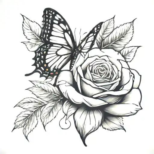 Rose And Butterfly