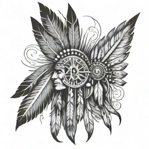 Letters A And V Native American Theme