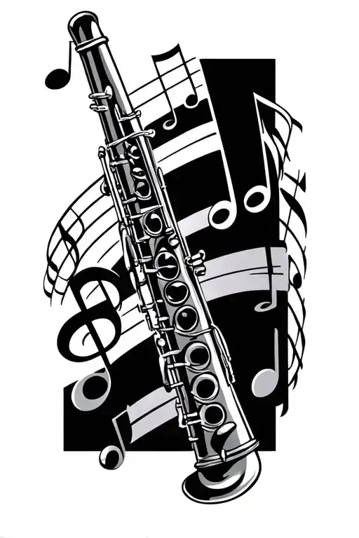 Clarinet With Music Notes