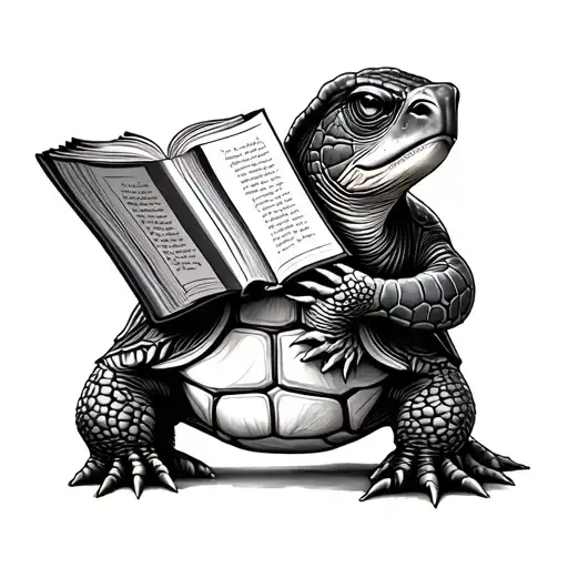 Turtle Reading A Book