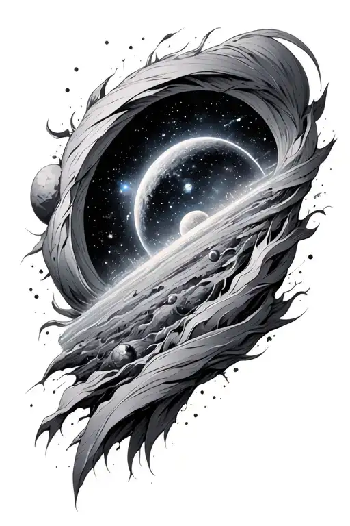 A Rift In Space With Galaxy Inside