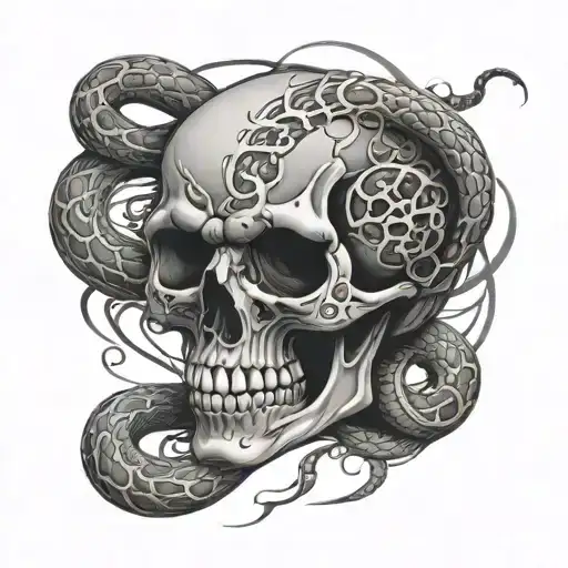 Skull Snake Inside Surrounded