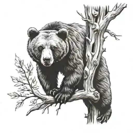 Bear Climbing Tree