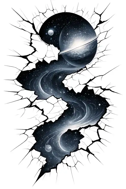 A Rift In Space In The Form Of Cracks Inside Which Other Universes Exist