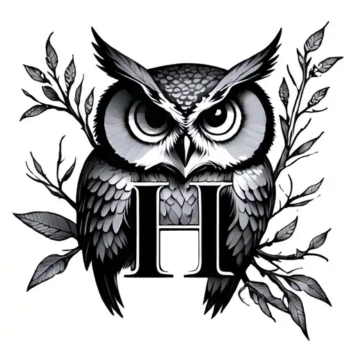 Owl With Secret Letter H