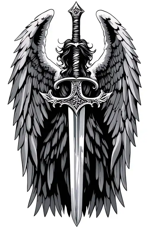 Sword And Angel Wings