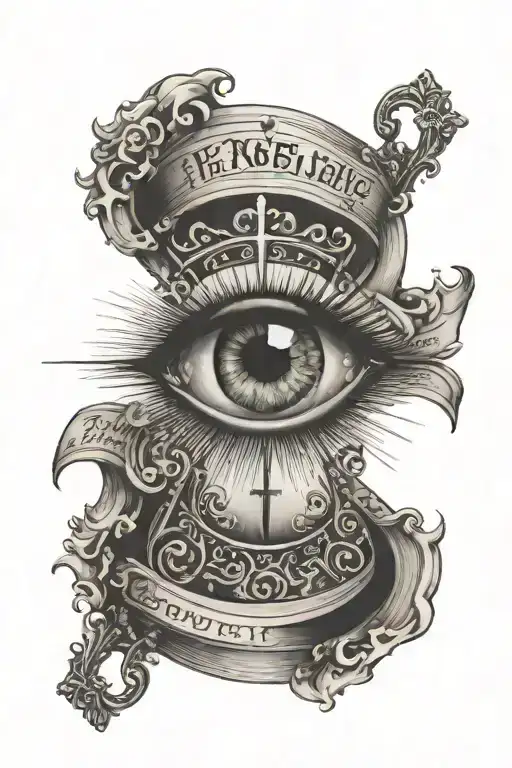 Eye With A Cross With Bible Verses