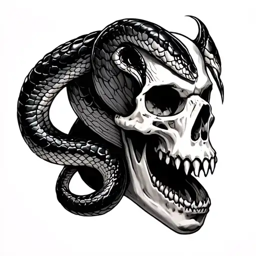 Wnake And Skull