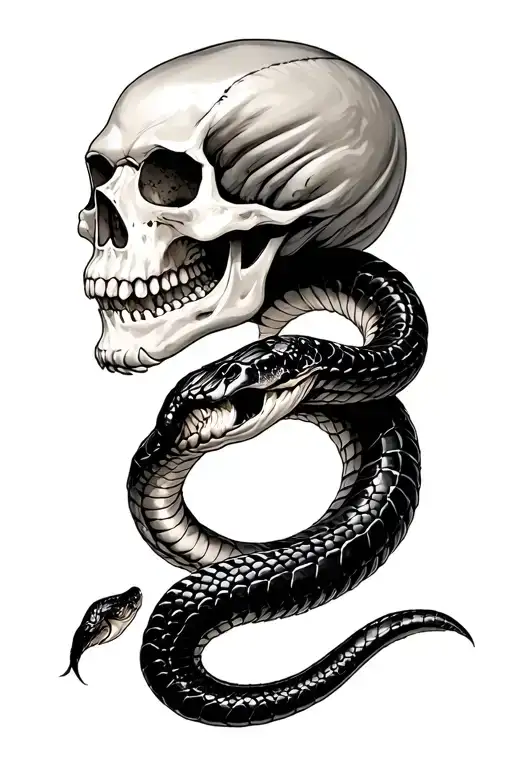 Wnake And Skull