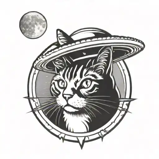 Ufo Beaming A Cat