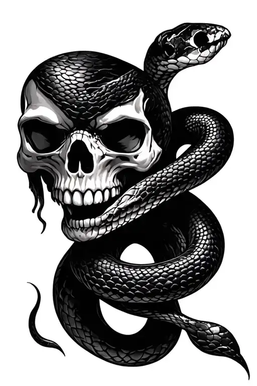 Snake And Skull Adorned