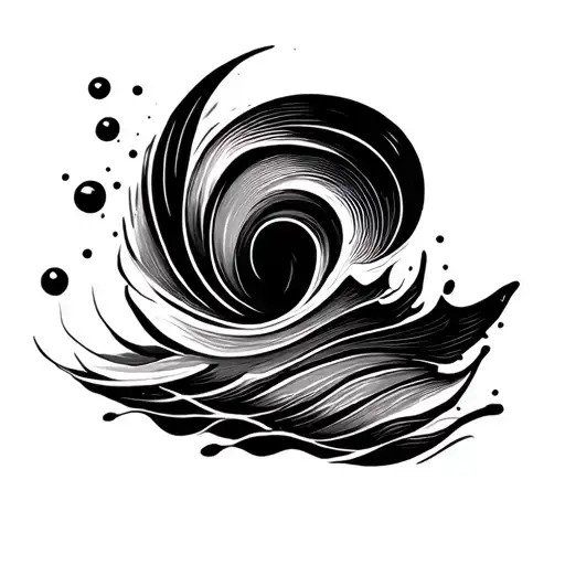 Fine Line Minimalist Water Wave