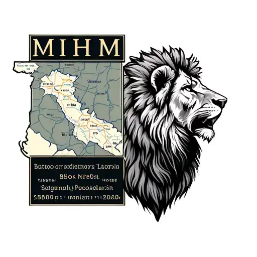 Lion With A Map Of Bosnia And Text Mihm