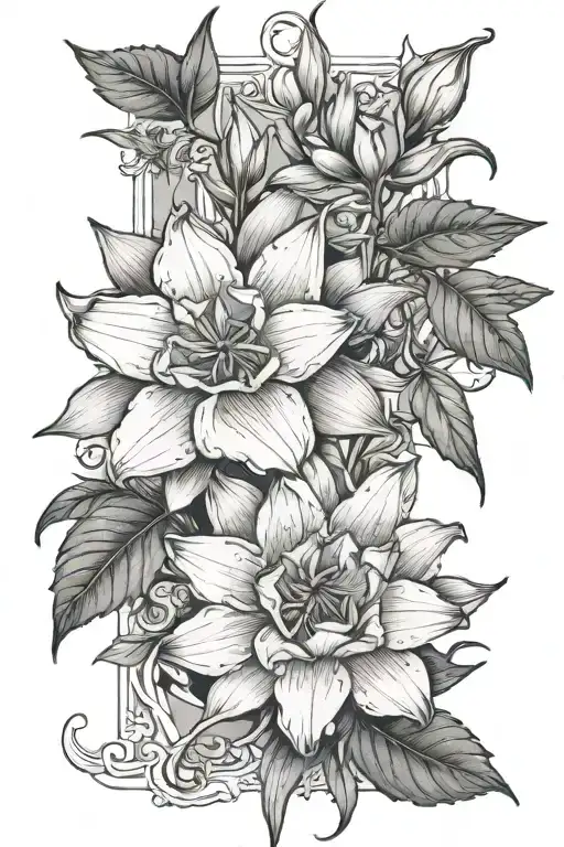 Holly Narcissus Larkspur And The Water Lily