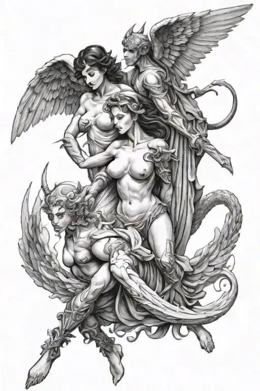 Angel Vs Demon Girl And 2009 Year