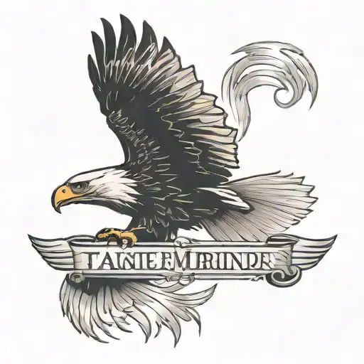 Eagle Flying With The Name Tanner Imbedded In The Wings