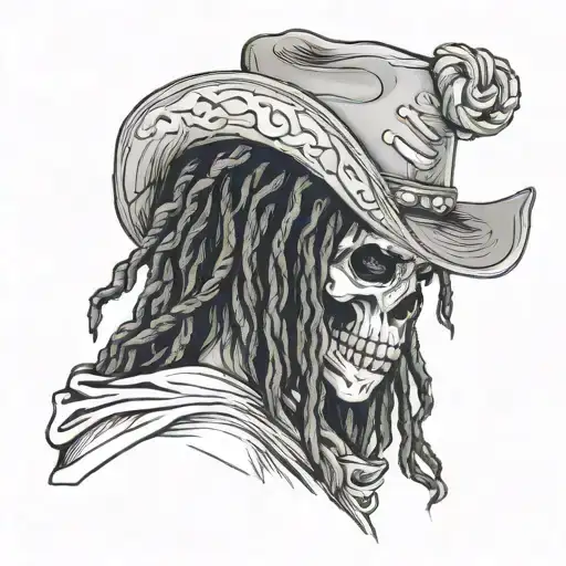 Emo Skull With Cowboy Dreads With Lonely Boy Written Under The Bill