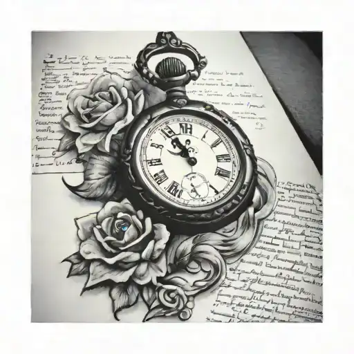 Pocket Watch Tattoo For Daughter