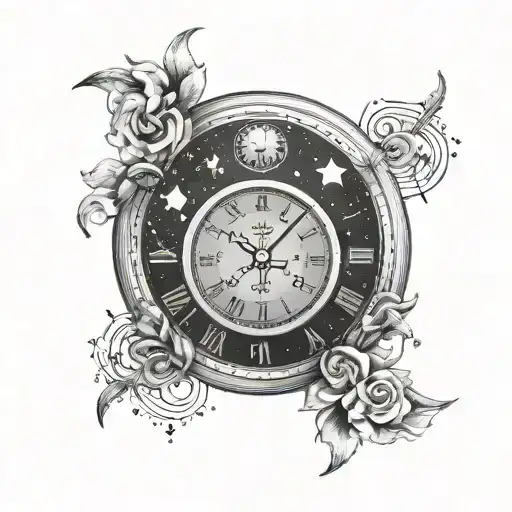 Twin Clocks With Leo And Aries Constellation Intertwined