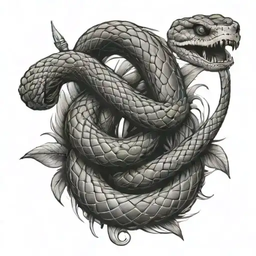 Snake Wrapped Around A Sword
