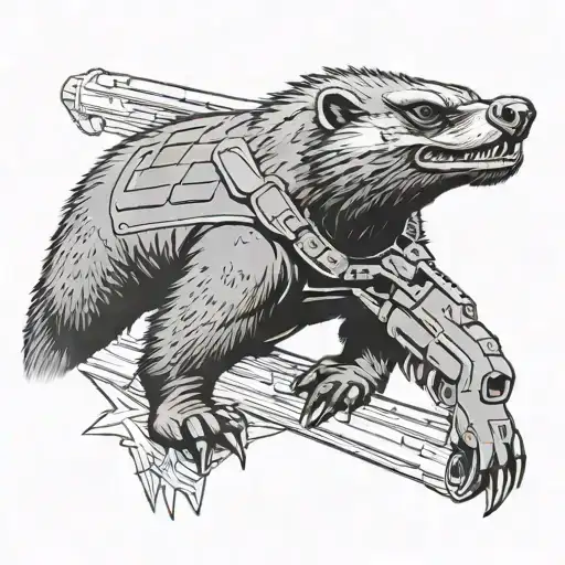 Honey Badger With A Machine Gun