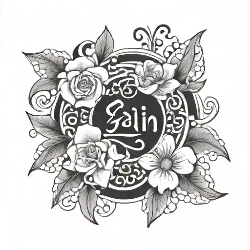 Zain In Arabic With Flowers